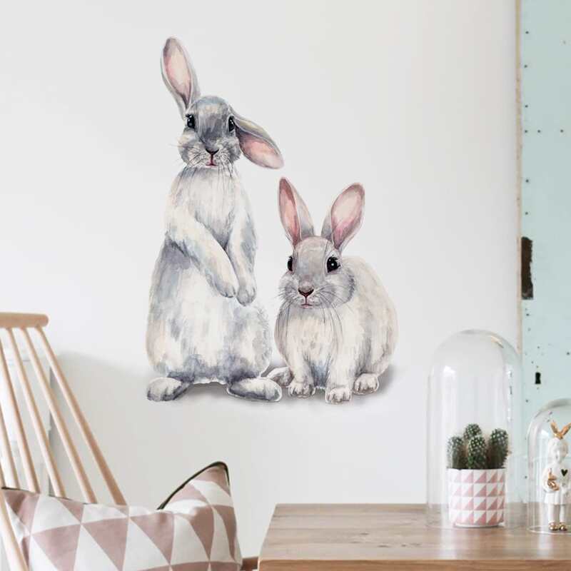 

Rabbit Graphic Wall Sticker, Multicolor
