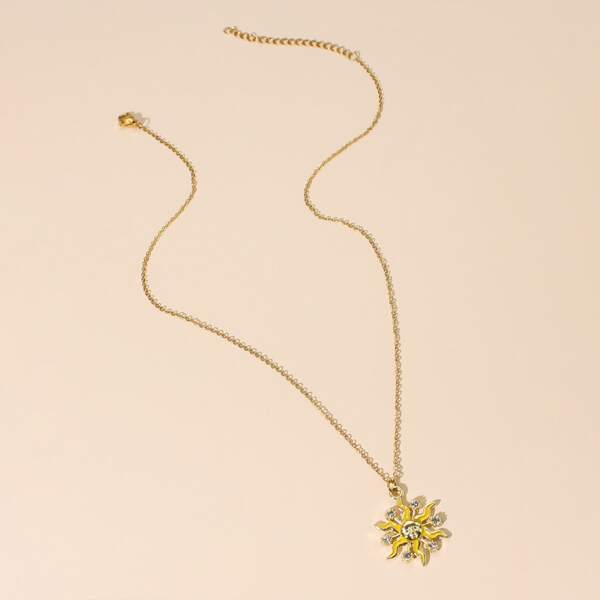 

Girls Sun Charm Necklace, Gold