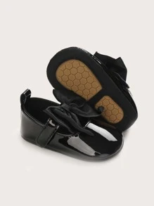 Spring/Autumn 0-1 Years Old Infant Girl Princess Soft Bottom Anti-Slip Toddler Walking Shoes, Hot Selling Infant Girl Model - Black - View 2