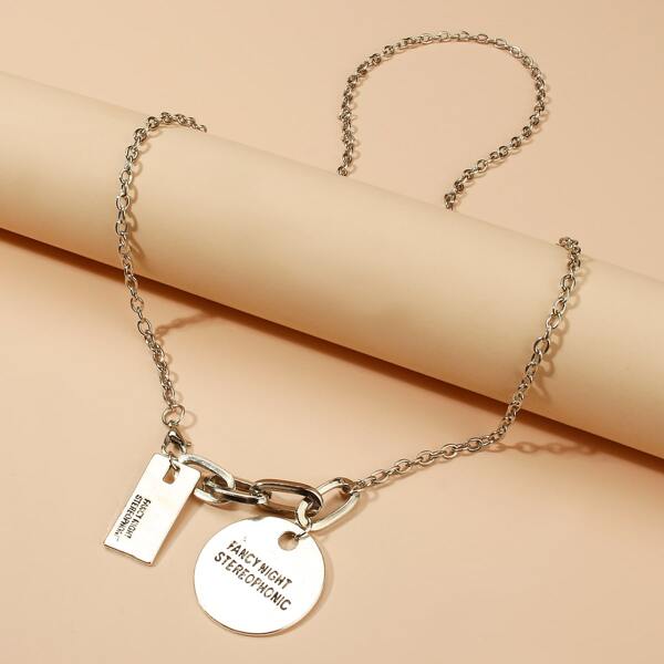

Men Geometric Charm Necklace, Gold
