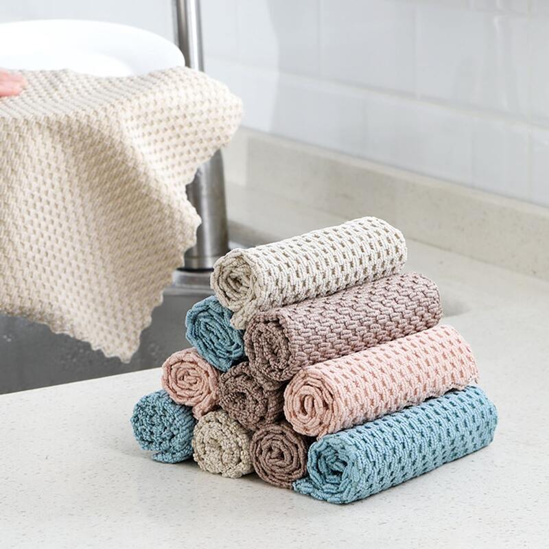 

5pcs Solid Random Cleaning Rag, Multicolor