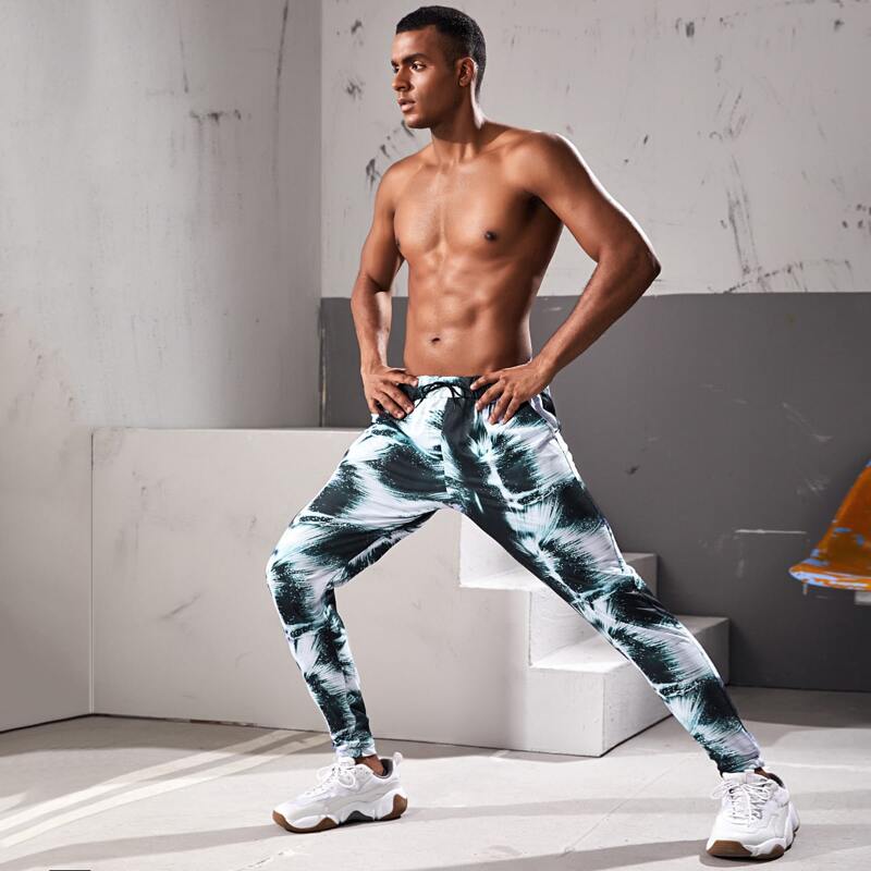 

Guys Tie Dye Drawstring Waist Pants, Multicolor