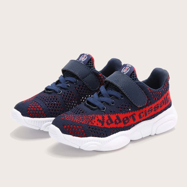 

Toddler Boys Letter Graphic Knit Sneakers, Blue
