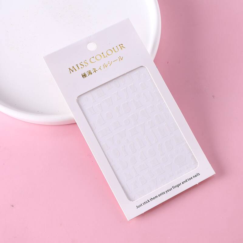 

1sheet Letter Graphic Nail Sticker, White