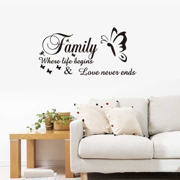 

Slogan Graphic Wall Sticker, Black
