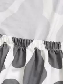 1pc Geometric Pattern Stretchy Chair Cover, Grey Polyester Dining Chair Slipcover For Home Decor - Grey - View 5