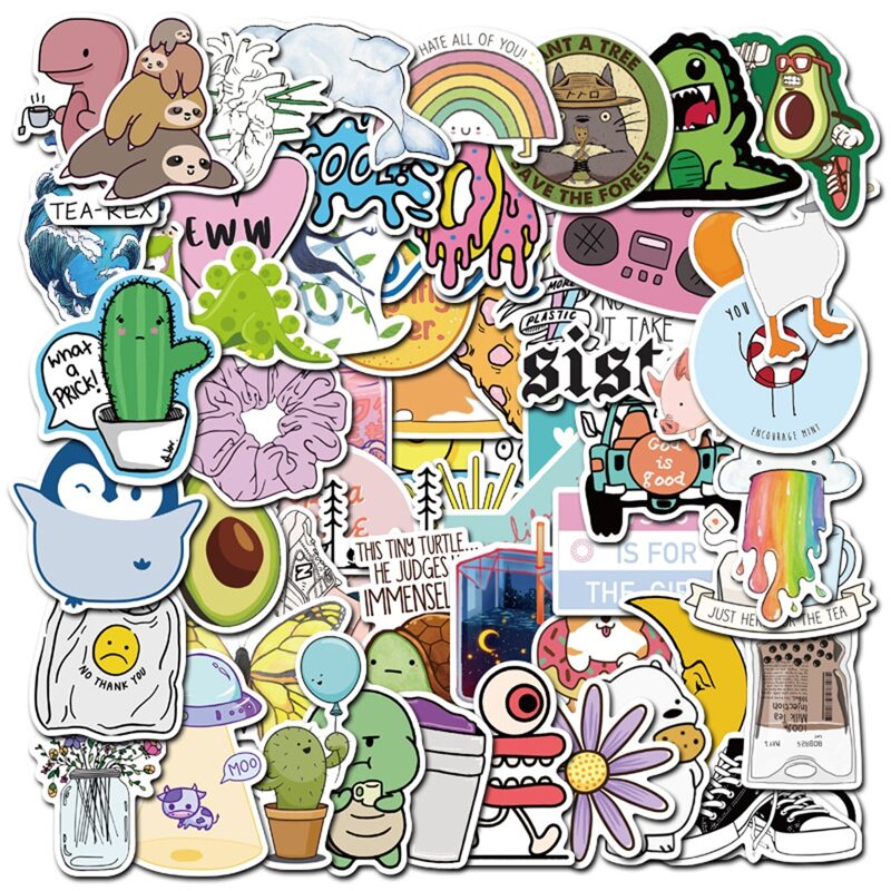 

100pcs Cartoon Sticker, Multicolor