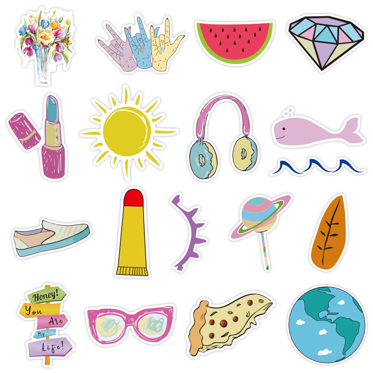 

35pcs Cartoon Sticker, Multicolor