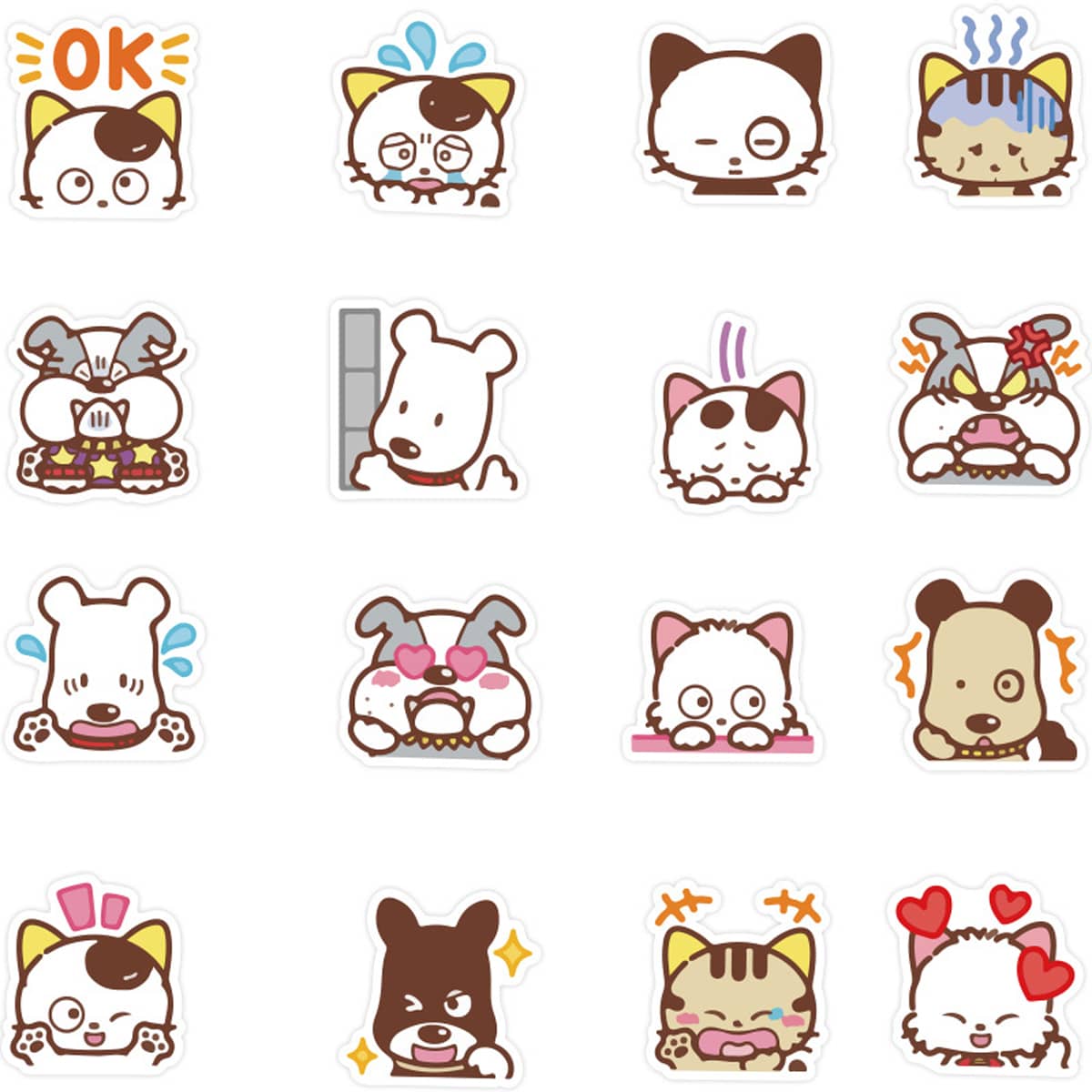 

40pcs Cartoon Animal Sticker, Multicolor