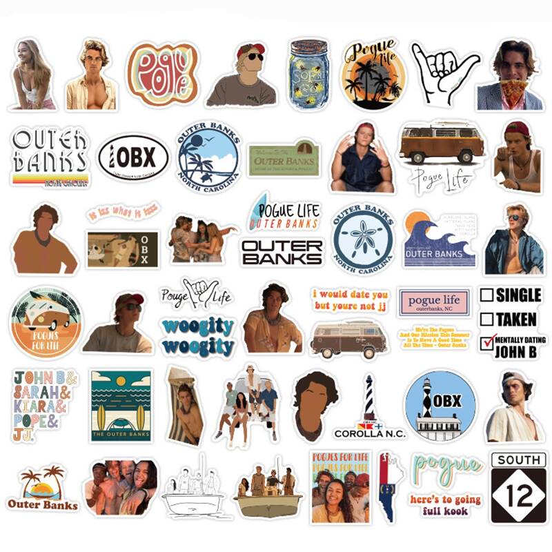 

50pcs Figure Graphic Sticker, Multicolor