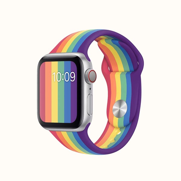 

1шт силиконоый радужный ремешок iWatch, Многоцветный