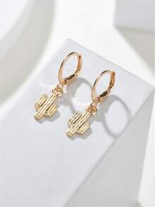 Bông tai tròn xương rồng - Vàng - Xem 2