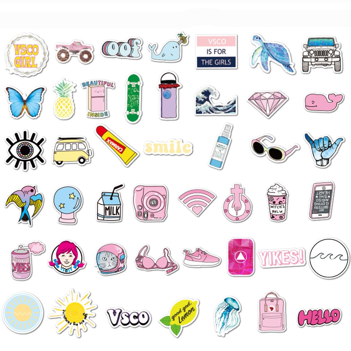 

100pcs VSCO Sticker, Multicolor