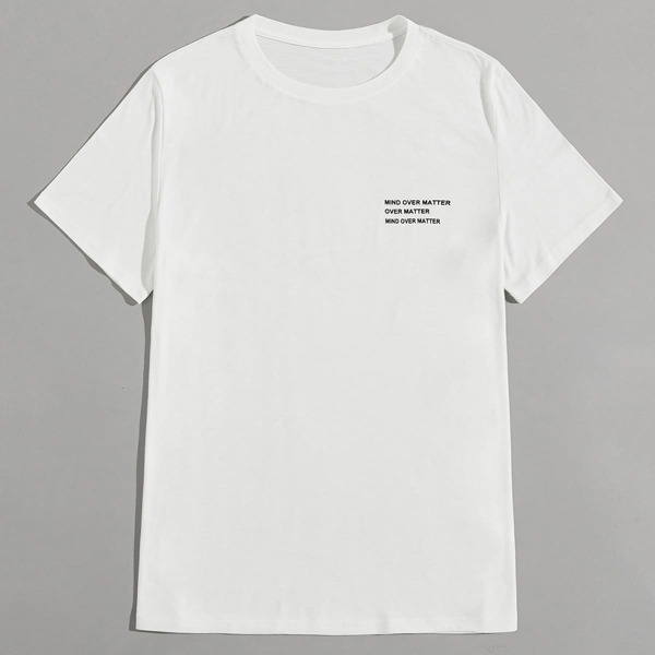 

Men Slogan Graphic Short Sleeve Tee, White