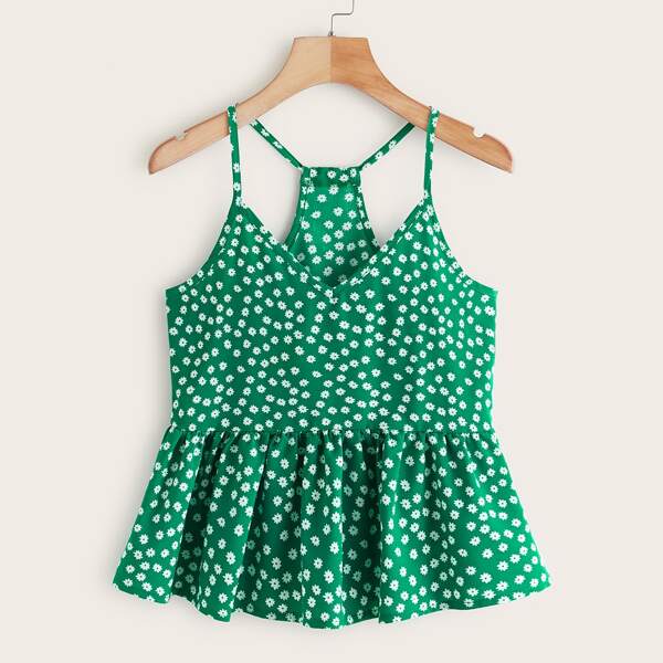 

Plus Ditsy Floral Cami Top, Green