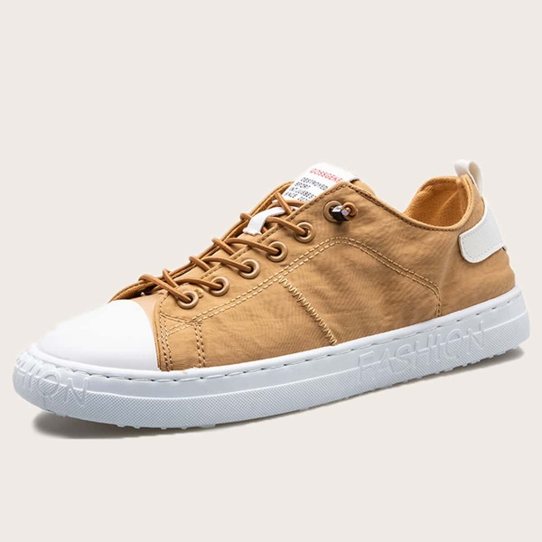 

Men Lace-up Front Canvas Shoes, Yellow