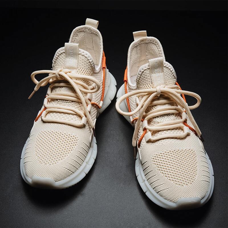 

Guys Lace-up Front Knit Low Top Sneakers, Beige