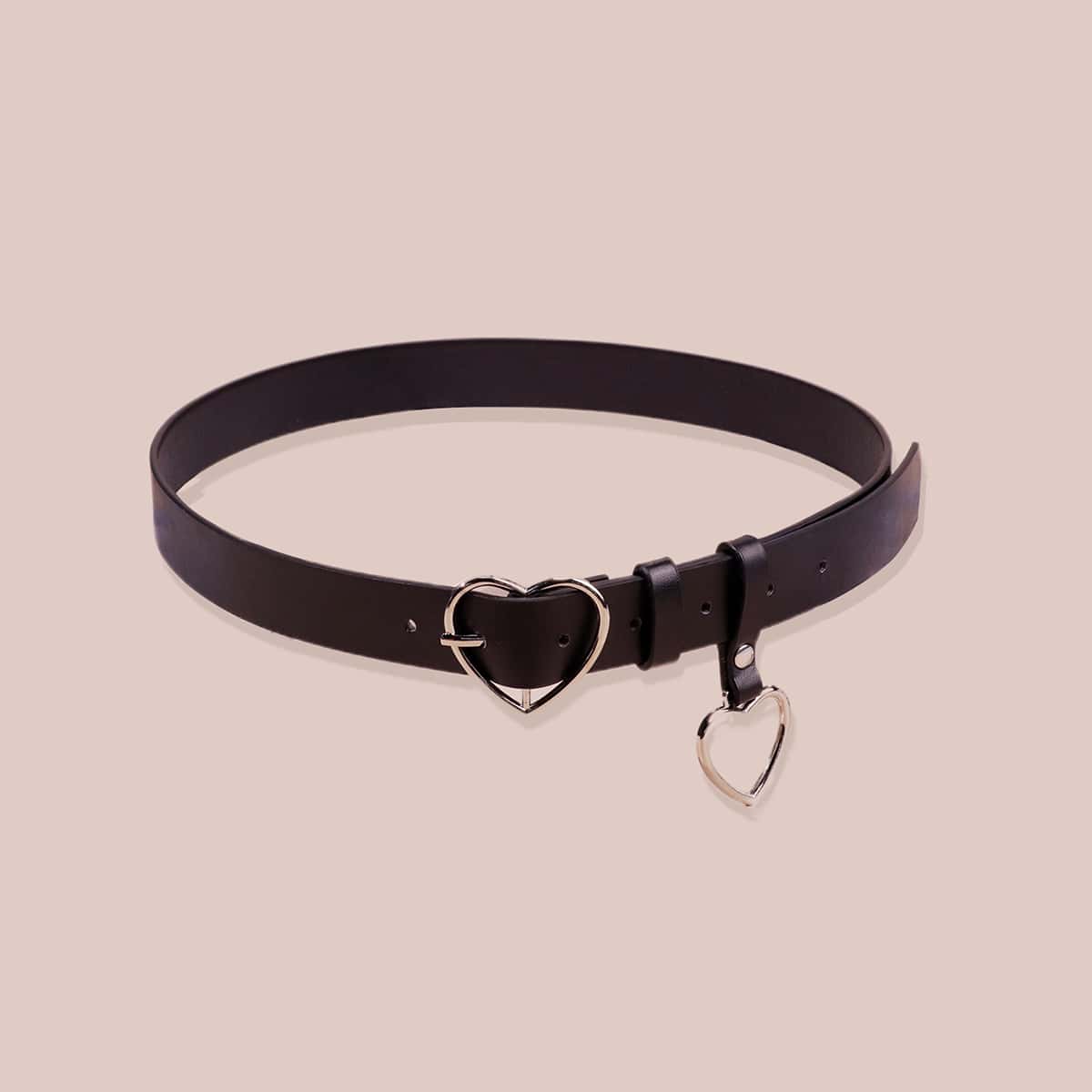 

Heart Buckle Belt, Black