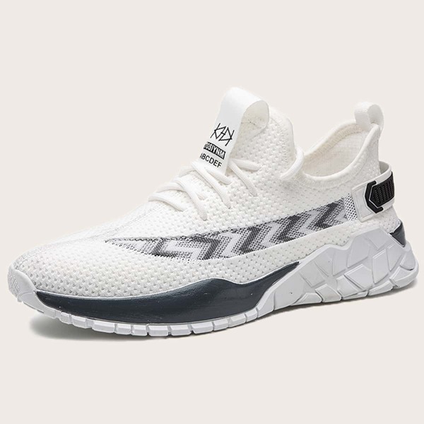 

Men Lace-up Front Low Top Sneakers, White