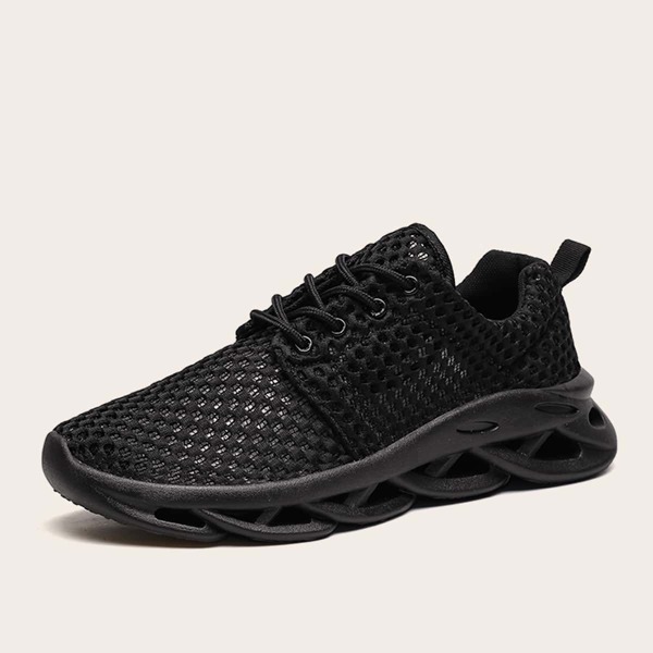 

Men Lace-up Front Hollow Out Sneakers, Black