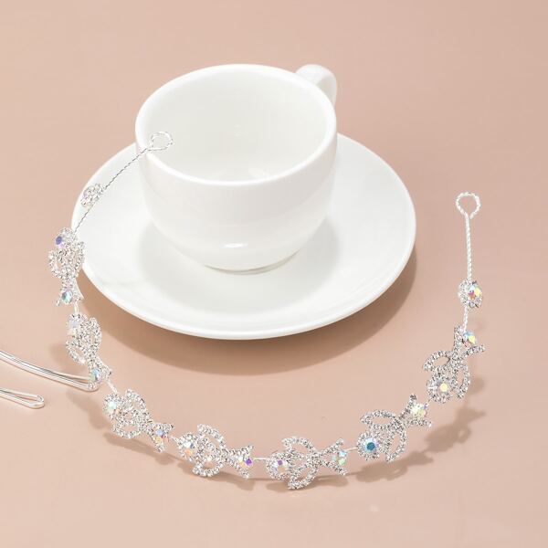 

3pcs Rhinestone Decor Hair Accessory, Silver