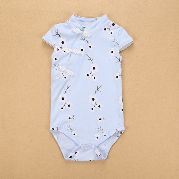 

Baby Girl Floral Print Bodysuit, Baby blue