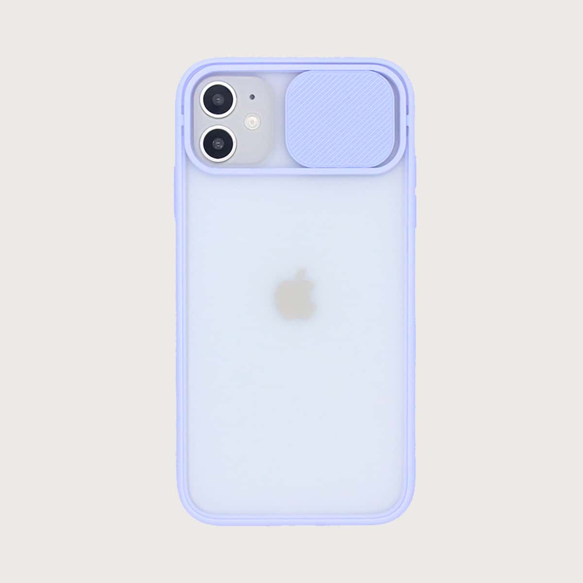 

1pc Push Pull Lens Protection Cover iPhone Case, Purple clear