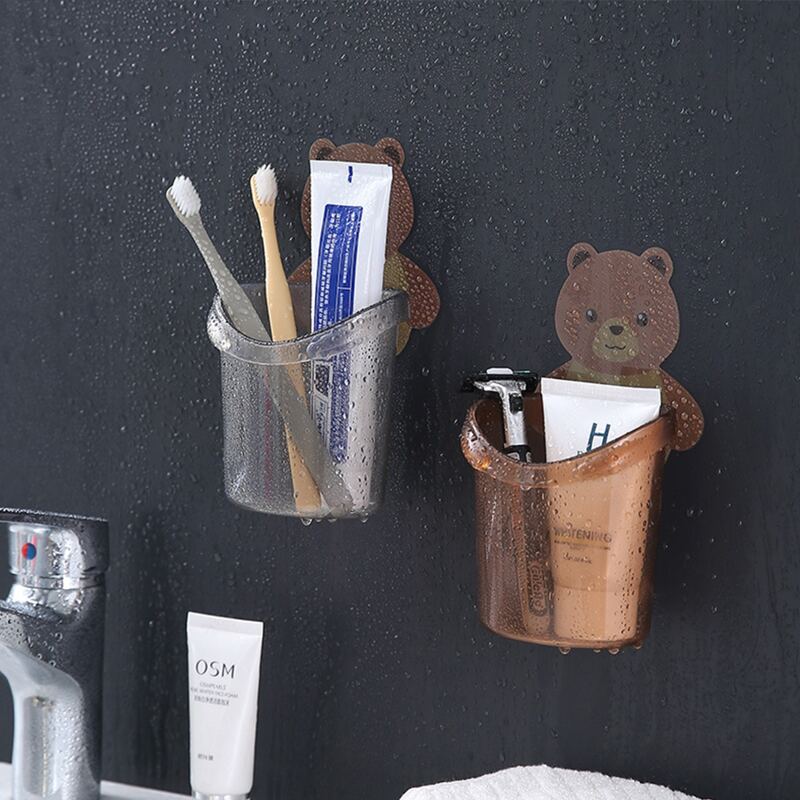 

1pc Random Wall Mount Bear Toothbrush Holder, Multicolor