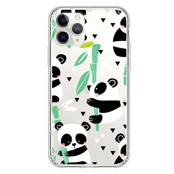 

1pc Cartoon Panda Print Clear iPhone Case, Multicolor