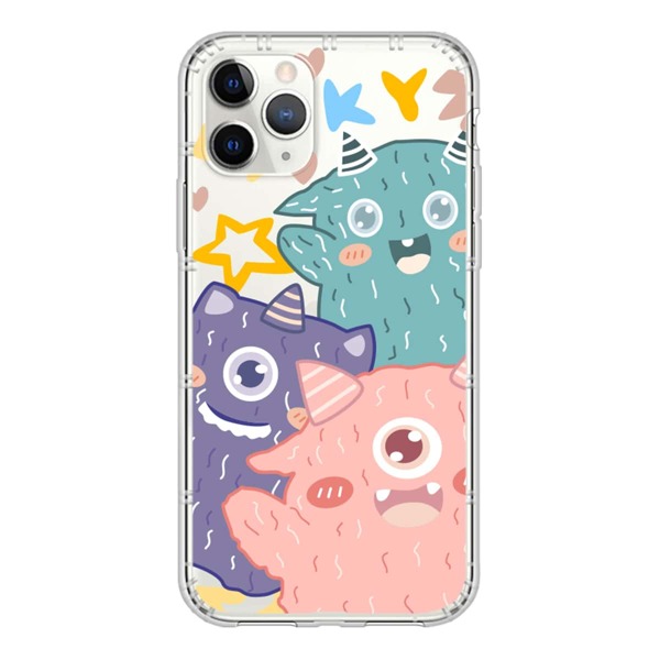 

1pc Cartoon Graphic Clear iPhone Case, Multicolor