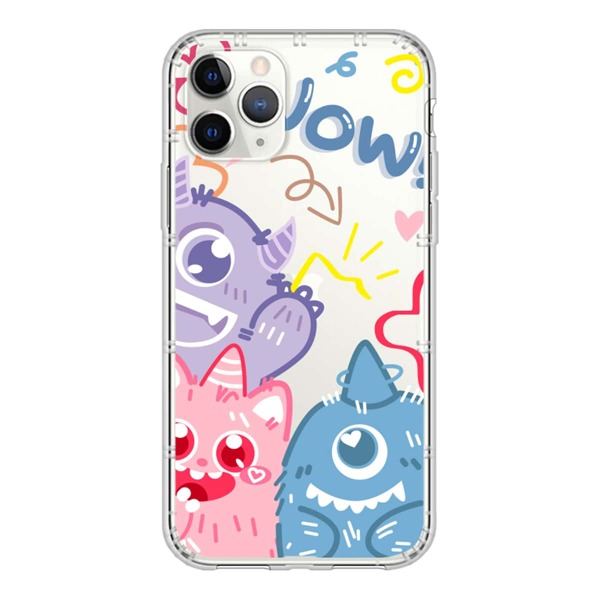 

1pc Cartoon Graphic Clear iPhone Case, Multicolor