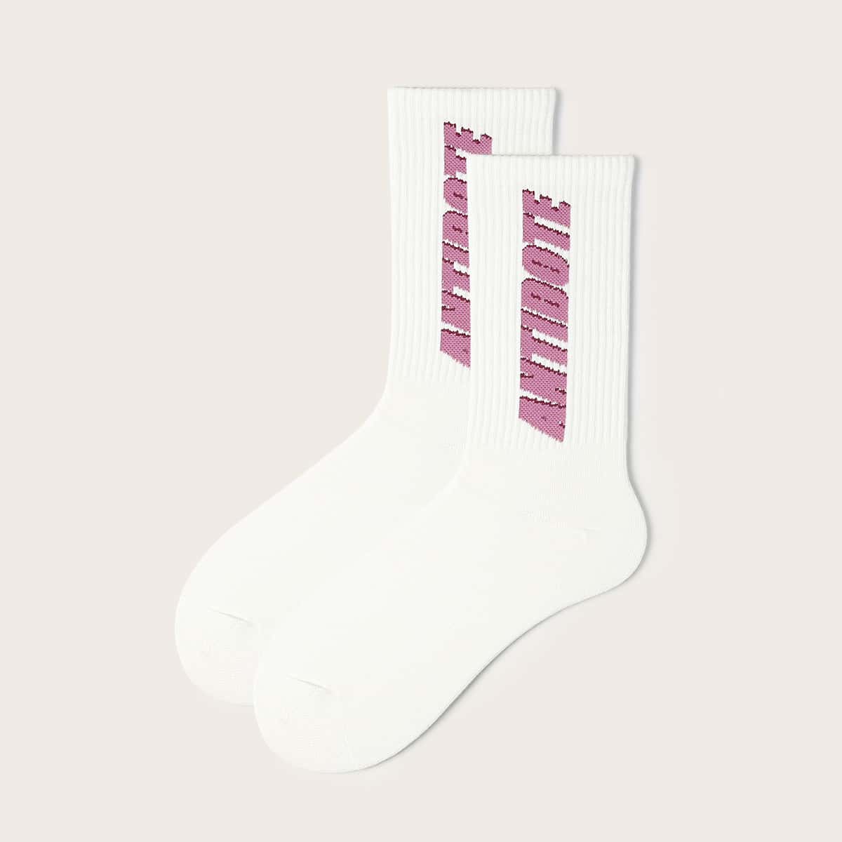 

Letter Graphic Socks, White