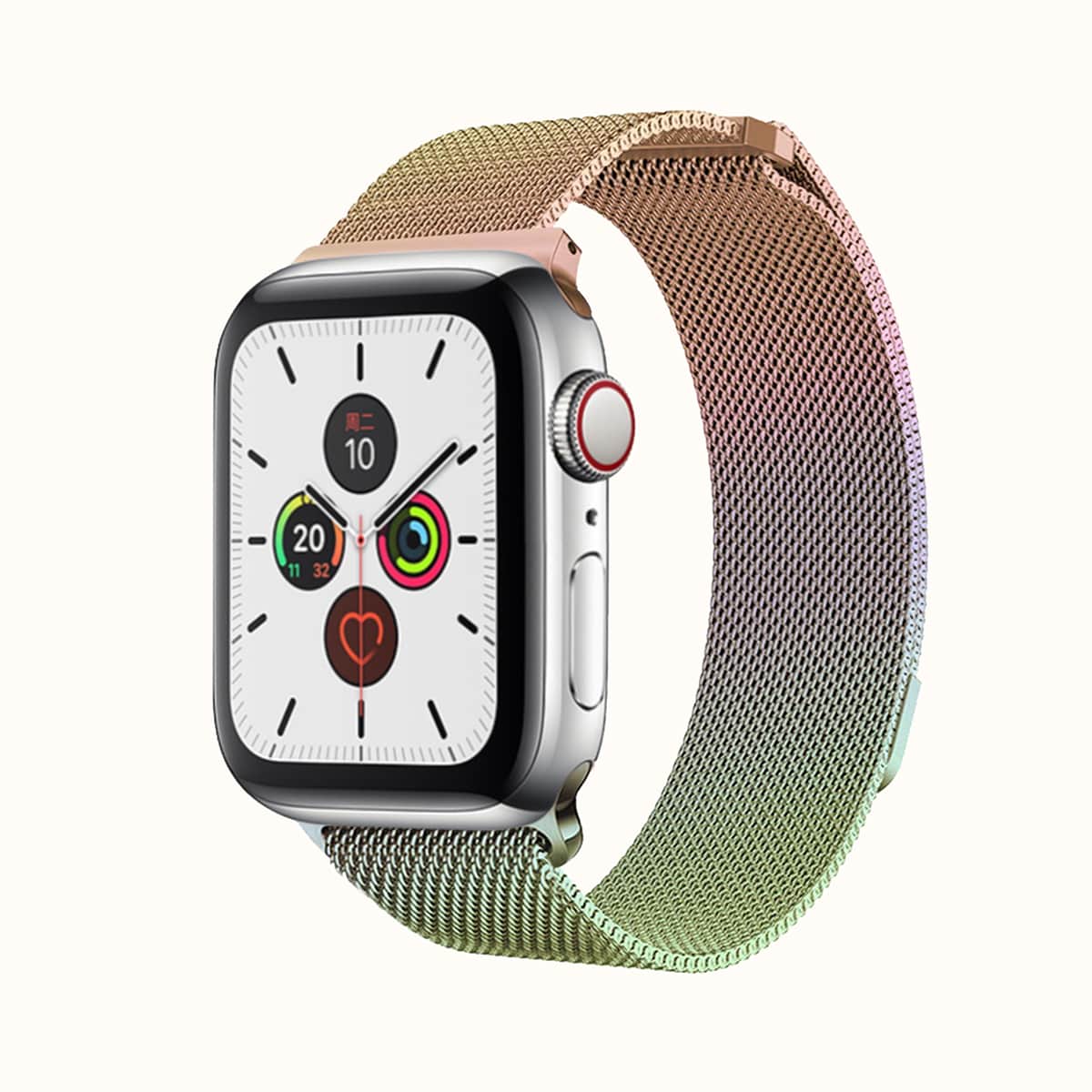 

1pc Stainless Steel Apple Watch Band, Multicolor
