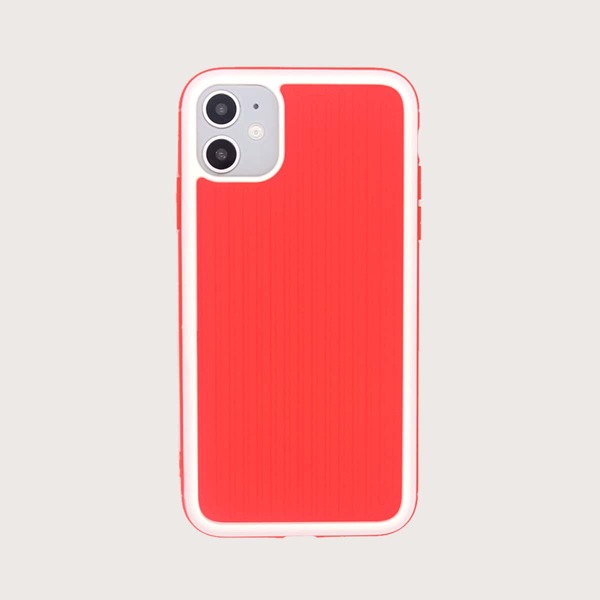 

1pc Two Tone iPhone Case, Red