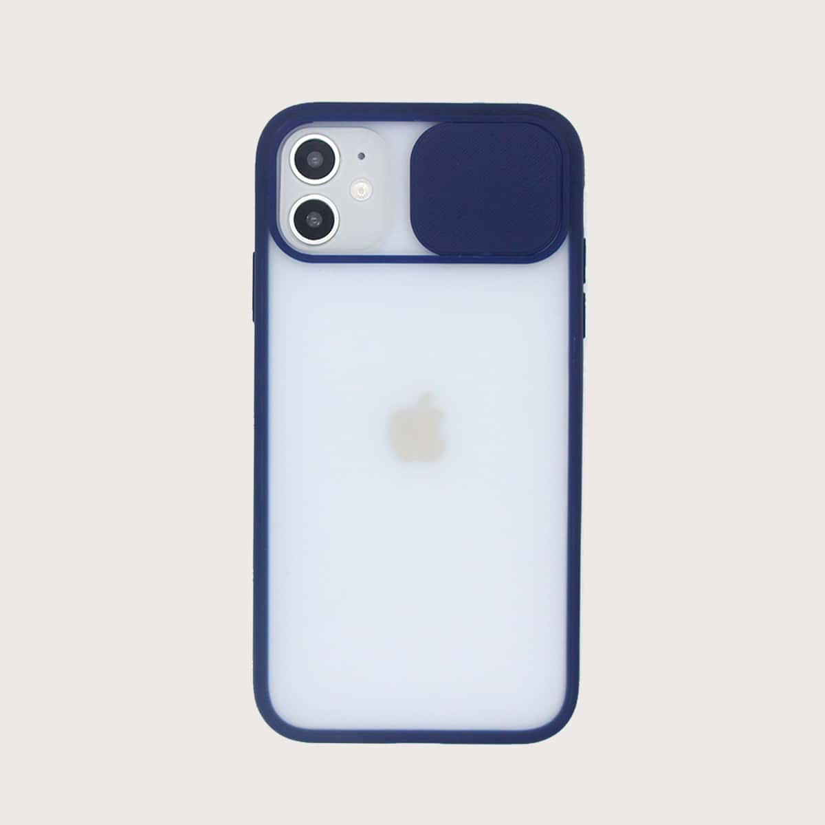 

1pc Push Pull Lens Protection Cover iPhone Case, Navy blue