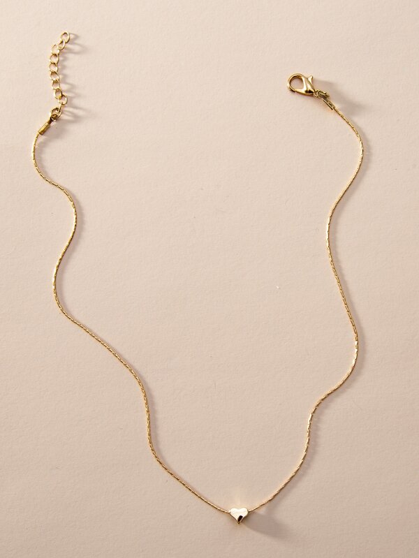 Heart Charm Chain Necklace SHEIN USA