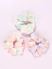 Pastel Tie-Dye Wash Scrunchie Set - 3 Packs - Multicolor - View 2