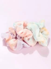 Pastel Tie-Dye Wash Scrunchie Set - 3 Packs - Multicolor - View 3