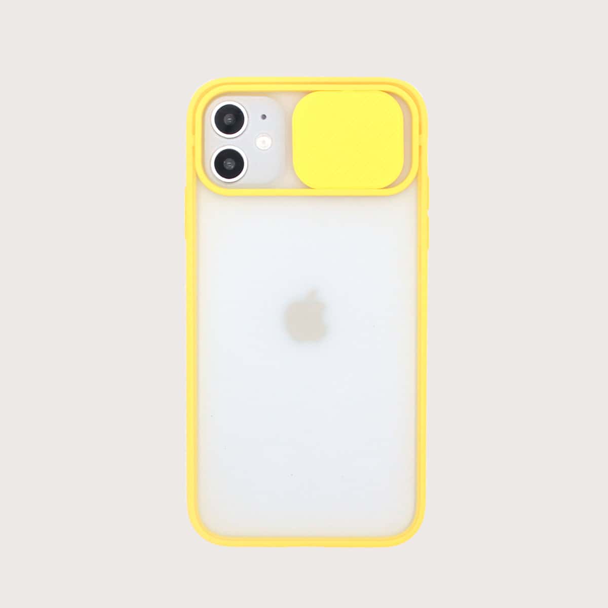 

1pc Push Pull Lens Protection Cover iPhone Case, Yellow clear