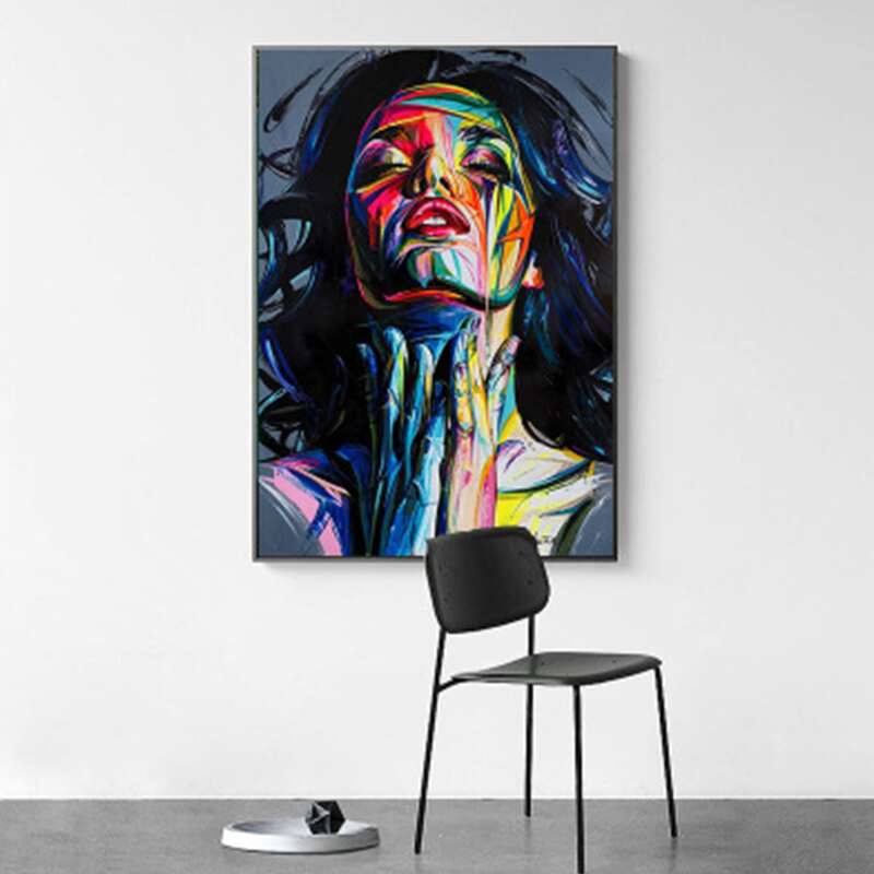 

Abstract Figure Wall Painting Without Frame, Multicolor