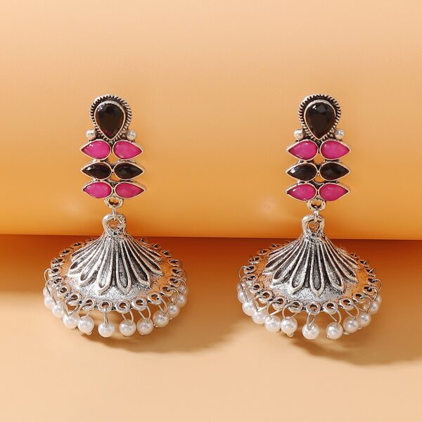 

Серьги-подвески Jhumka с искусственным жемчугом, Многоцветный
