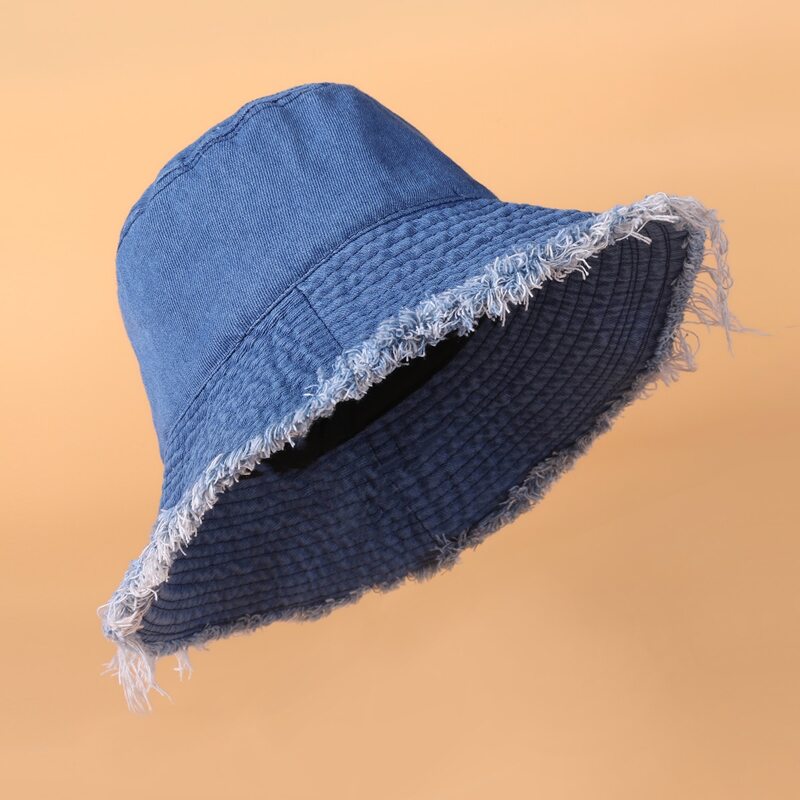 

Raw Hem Bucket Hat, Blue