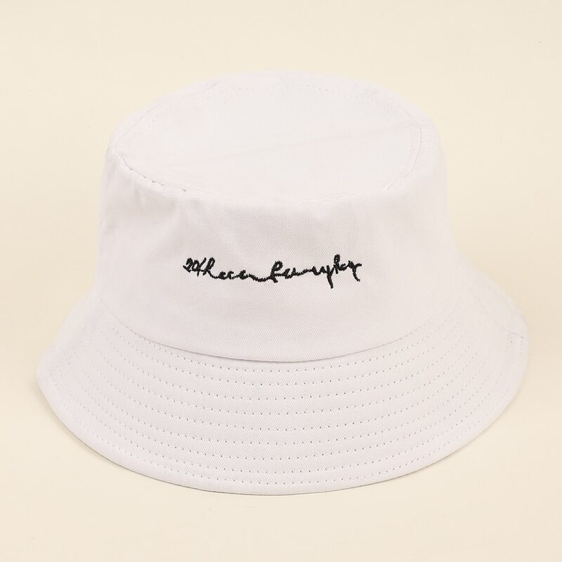 

Embroidered Bucket Hat, White