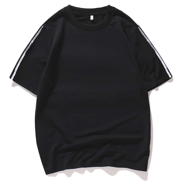

Men Striped Tape Side Tee, Black