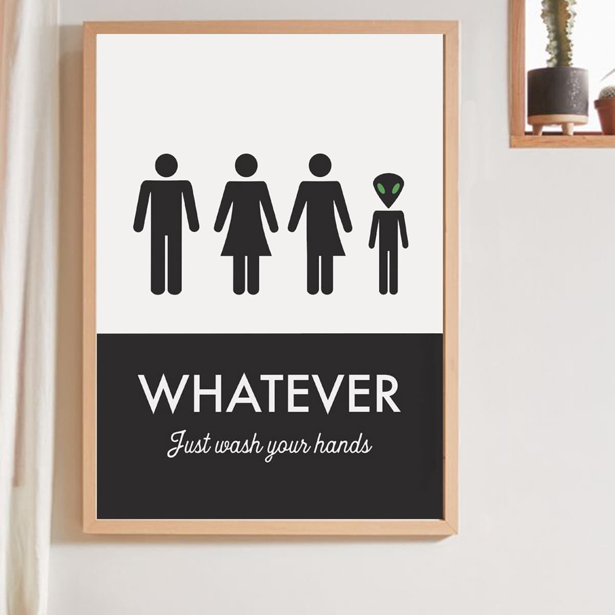 

Slogan Graphic Wall Print Without Frame, Black and white