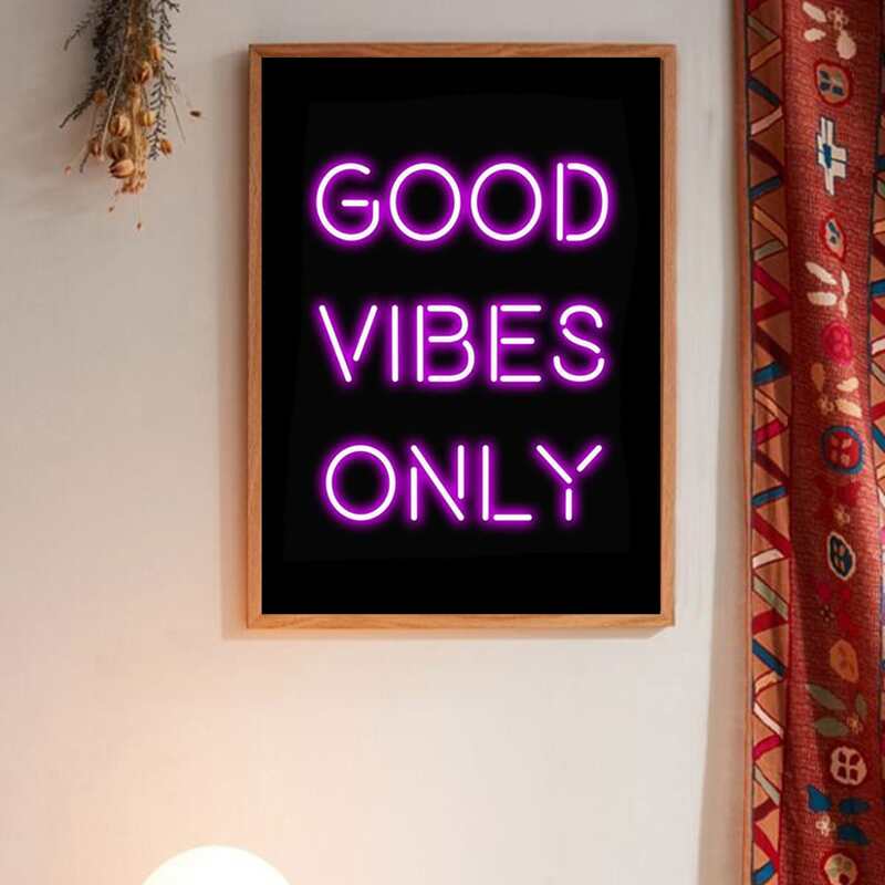 

Slogan Graphic Wall Print Without Frame, Multicolor