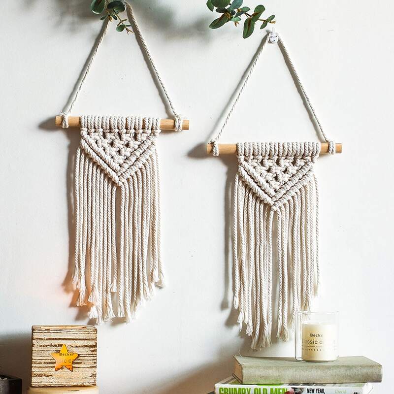 

1pc Tassel Decor Wall Decor, Beige