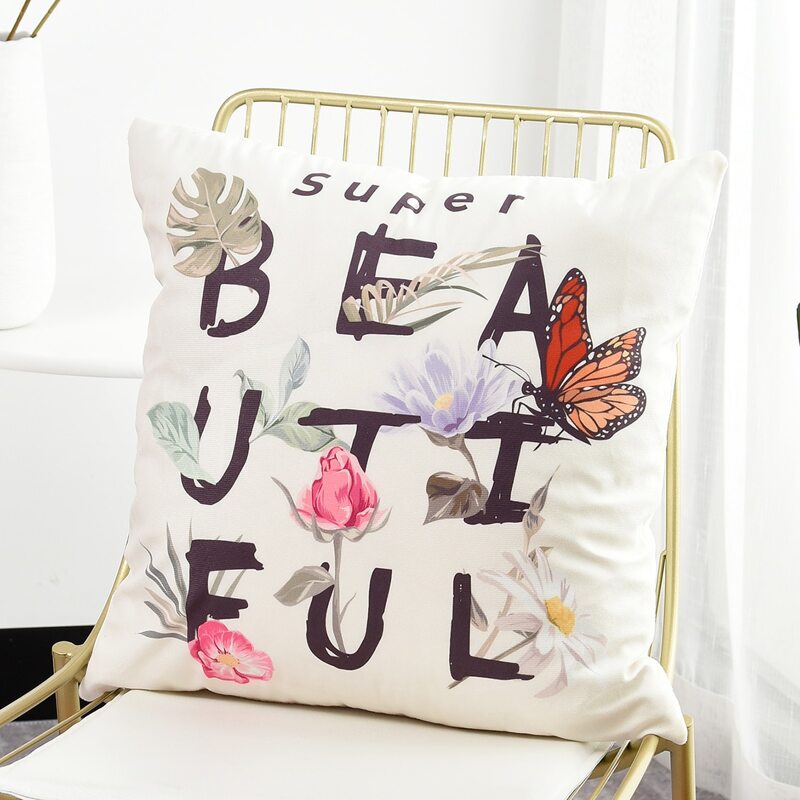 

Letter Graphic Cushion Cover Without Filler, Multicolor