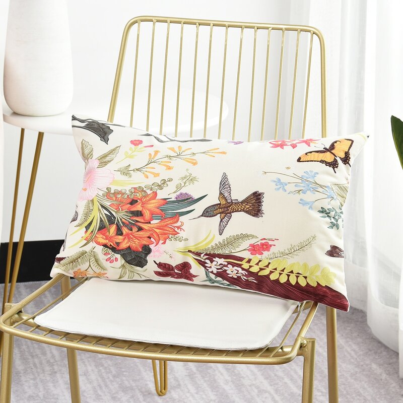 

Flower Print Cushion Cover Without Filler, Multicolor
