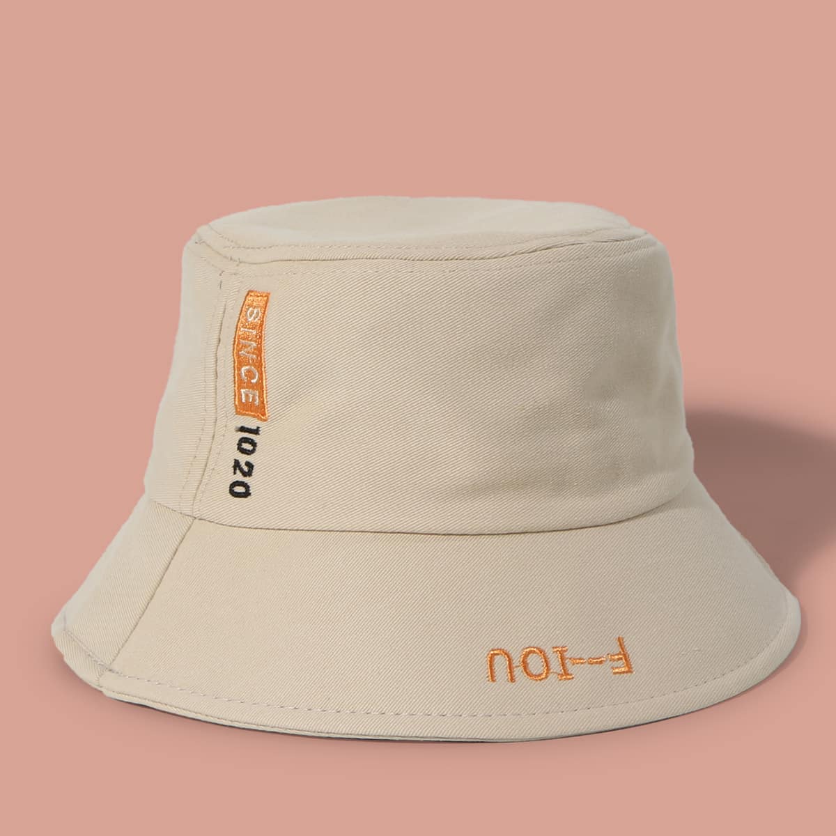 

Number Embroidered Bucket Hat, Beige